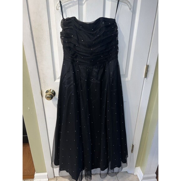 SCOTT McClintock Dress Sz 12 Tulle Evening Gown Rhinestone Prom USA Glam Formal - Picture 9 of 9